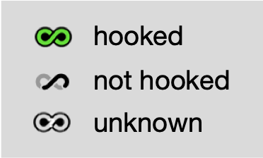 hooked, not hooked, unknown states