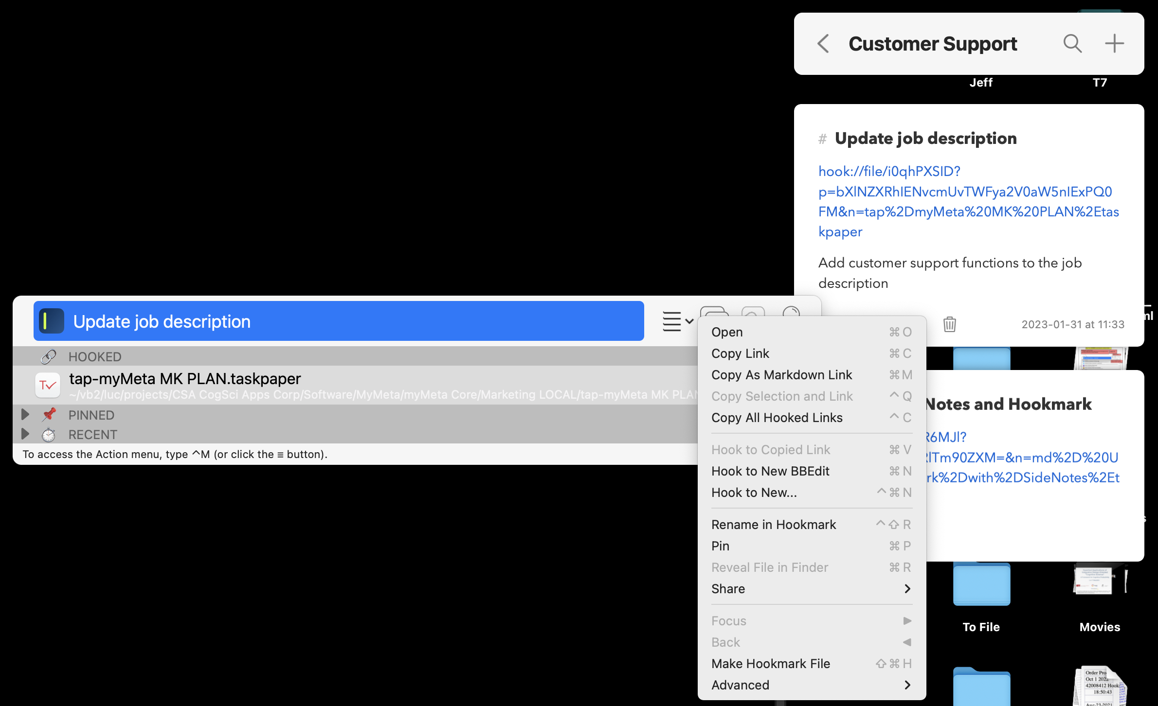 Using Hookmark with Apptorium's SideNotes app – Hookmark